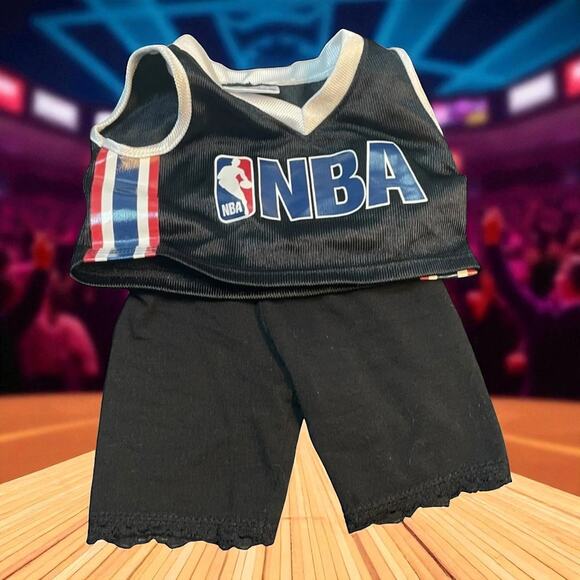 Build-A-Bear NBA Basketball Uniform Jersey Shorts Teddy Clothes Outfit Black - Picture 1 of 10